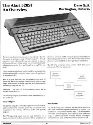 [The Atari 520ST: An Overview (1/2)]