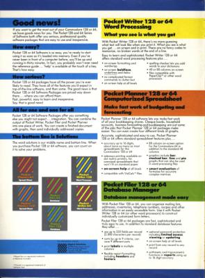 [Advertisement: Pocket Writer, Pocket Planner and Pocket Filer for the Commodore 128 and 64 (Digital Solutions Ltd.)]