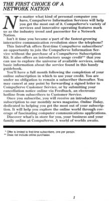 [CompuServe IntroPak page 1/44 
The First Choice of a Network Nation]