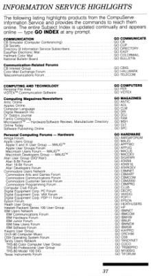 [CompuServe IntroPak page 37/44 
Information Service Highlights (1/6)]