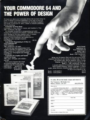 [Advertisement: Your Commodore 64 and the Power of Design]
