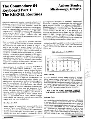 [The Commodore 64 Keyboard, Part 1: The KERNEL Routines (1/5)]