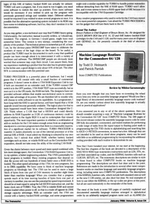 [Reviews 
The Turbo Processor for the C64 (2/2) 
Machine Language Routines for the Commodore 64/128 (1/2)]